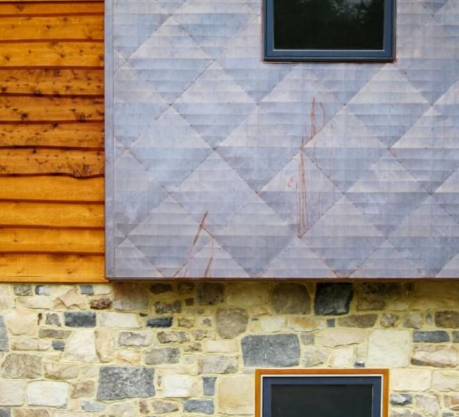 Copper Wall Wood Stone